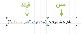 درج متن و فیلد مربوطه در پویا